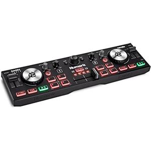Numark DJ2GO2 Touch - Controller per DJ Compatta USB con 2 Deck per Serato DJ, con Mixer / Crossfader, Scheda Audio e Jog Wheel Capacitive Sensibili al Tocco
