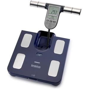 OMRON BF-511 Bilancia Pesapersone Digitale, Calcolo Massa Grassa, Grasso Viscerale, Muscoli Scheletrici, Metabolismo a Riposo, Blu