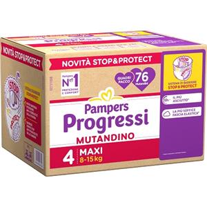 FATER SpA Pampers progressi mutandino quadri maxi taglia 4 (8-15 kg) 76 pezzi - quadripack
