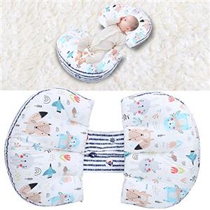 CHICIRIS Cuscino per gravidanza in cotone, cuscino per pancia, cuscino per maternità in cotone per allattamento per neonati per mamma per donne incinte(Animal forest white)