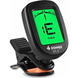 Donner Accordatore Chitarra Elettronico Cromatico Tuner a Clip per Chitarra, Basso, Ukulele e Violino con DSchermo LCD 360° Rotazione (DT-2)
