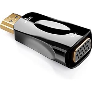 deleyCON Adattatore HDMI a VGA (per VGA-Monitor/Proiettore) da computer/laptop/notebook a monitor/proiettore/proiettore (unidirezionale)