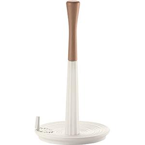 Guzzini Roll&Tear Portarotolo Universale da Cucina Bianco Latte con Sistema Regolabile e Protezione Antibatterica