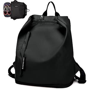 Keyck Zaino Palestra Uomo Donna Zainetto Viaggio con Scomparto Scarpe e Bagnato Impermeabile Elegante Casual Borsone Sportivo Leggero Regolabile Piccolo Borsa Nuoto per Weekend Fitness Sport,Nero