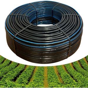 acquaverde Ala Gocciolante ø 16 mm Passo 30 cm con Gocciolatore Doppio Foro, Rotolo da 400 mt, Tubo In Polietilene per Irrigazione a Goccia, Nero - Orto Facile