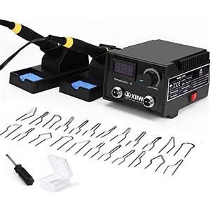 XIIW 100W Macchina per Pirografia Con cavo elettrico, Kit Pirografia Pirografo Legno con Doppia Penne, 220V Display Digitale Temperatura Regolabile da 0 °C a 750 °C a 23 Teste di Penna