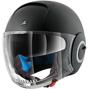 Shark Casco Moto Jet Doppia Visiera Shark Nano Blank Nero Opaco