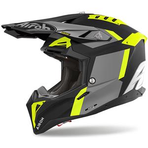 Airoh Casco Moto Cross Enduro Airoh AVIATOR 3 GLORY Giallo Opaco