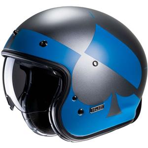 Hjc Casco Moto Jet Custom Hjc V31 KUZ MC2SF Grigio Opaco Blu