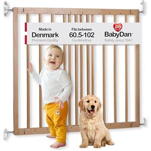 BabyDan MultiDan, 60,5-102 cm, Cancelletto estensibile per scale/cancello per bambini, Legno, Made in Denmark - (Cancelletto per animali domestici)