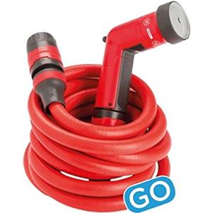 FITT YOYO Tubo Acqua da Giardino Estensibile per Irrigazione con Pistola Multigetto, Rosso (10M)
