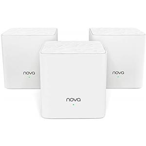 Tenda Nova MW3-3Pack (300m², FE), Dual Band AC1200, 2 Porte Ethernet 100Mbps, Modalità Router e Access Point, Parental Control, 3 Pezzi con Copertura Fino a 300㎡