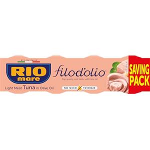 Rio Mare - Tonno Filod'olio, Qualità Pinne Gialle con Meno Olio di Oliva, Certificato MSC, 4 Lattine da 65g