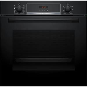 Bosch HRA574BB0 Serie 4, Forno con vapore da incasso, Pirolisi: pulizia del forno senza sforzo, Display LED rosso, 10 programmi, Nero, 60 x 60 cm