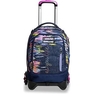 Seven Trolley Scuola Seven Jack 3 Ruote - Virtual Girl Ragazza - Zaino Sganciabile - Doppio Uso - Jeans, Rosa