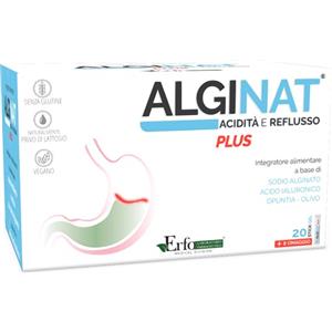 Erfo Alginat Acidità e Reflusso Plus - Integratore Alimentare in 28 Stick con Sodio Alginato, Acido Ialuronico, Fico d'India e Olivo - Senza Glutine e Lattosio, Adatto ai Vegani