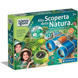 Clementoni Scienza Lab - Kit Esplorazione della Natura con Binocolo e Bussola per Bambini 7 Anni