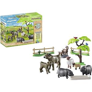 Playmobil Country 71307 Set da Gioco Animali della Fattoria con Mucche, Capre, Pecore e Maiali Vietnamiti