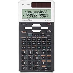 Sharp EL-531 TG-WH - Calcolatrice scientifica con display a 2 righe, ingresso D.A.L., funzionamento a energia solare e a batteria, colore: Bianco