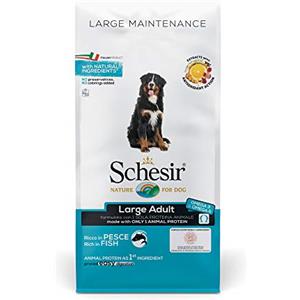 Schesir, Cibo Secco per Cani Adulti di Taglia Grande al Gusto Pesce, Linea Mantenimento in Crocchette - Formato Sacco da 12Kg