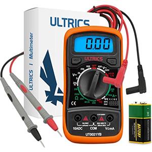 ULTRICS Multimetro Digitale, Professionale Amperometro Voltmetro Ohmmetro, Mini Portatile Multimeter Elettrico Amp Ohm Volt DC/AC Corrente Tensione Resistenza Diode hFE Transistor Continuità Tester