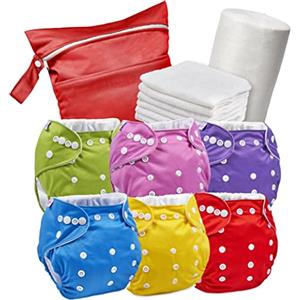 Juicy Bumbles Kit Veline Pannolini Lavabili Neonato con Inserti Assorbenti di bambù | Pannolino Lavabile di Stoffa Pocket | Pannolini Riutilizzabili per Neonati e Bambini | Fodere Biodegradabile e Borsa