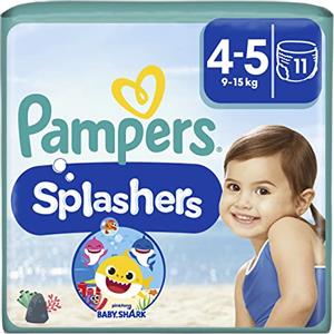 Pampers Pannolini per bambini taglia 4-5, Splashers, pannolino da nuoto usa e getta per una protezione sicura in acqua, 11 pannolini da nuoto