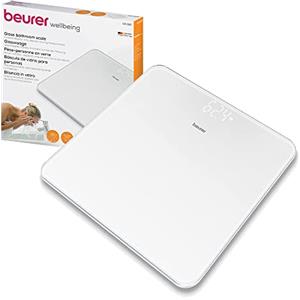 Beurer GS 225 Bilancia Pesapersone Digitale Vetro Temperato, Display LED Magic Invisibile a Matrice Punti, Quick Start Automatico, Superficie Antiscivolo, 180kg, Spegnimento Automatico