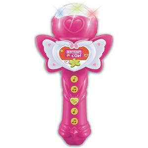 Bontempi | StarMic Karaoke - Microfono con Effetti Luminosi per Esibizioni da Vera Star, Rosa Farfalla, 95x175x57 mm