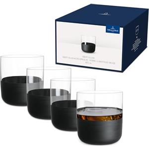 Villeroy & Boch Manufacture Rock Set di 4 Bicchierini da Shot in Cristallo Nero Opaco - Capacità 40 ml