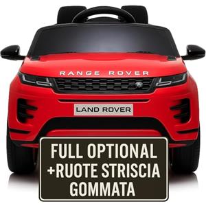 TOYSCAR Macchina Elettrica Per Bambini Range Rover Evoque Full Optional Auto Elettrica Per Bambini Telecomandata Sedile In Pelle con ruote in Gomma Porte Apribili Doppio Motore Elettrico 12V (Rosso)