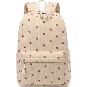 LOIDOU Zaino scolastico per ragazze e ragazzi adolescenti zaino leggero da donna per la scuola impermeabile Daypack Bookbag Colleg Work, fragola gialla, Zainetto
