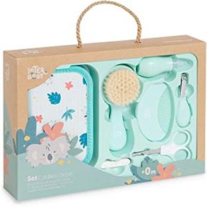 Interbaby Set Igiene Neonato Beauty Case Koala Verde | Kit Cura Bebè · Spazzola Pettine Forbicine Aspiratore Nasale