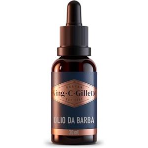 King C. Gillette OLIO BARBA per CURA DELLA BARBA, Confezione da 30 ml, Idrata la Pelle Secca in Bottiglia di Vetro, ideale per set barba uomo, Idea Regalo Uomo