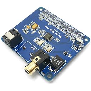 DollaTek HIFI Digi Pro Scheda audio digitale per Raspberry Pi 4B/3B+/3B/2B|Due oscillatori|Fibra ottica I2S SPDIF|44,1 e 48kHz|