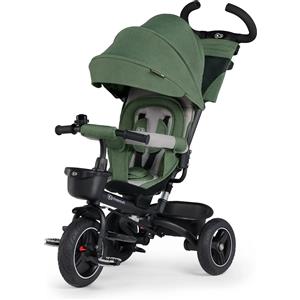 Kinderkraft Triciclo 5 in 1 SPINSTEP Verde - Adatto da 9 mesi, Struttura Modulare, Sella Girevole e Cappottina Impermeabile