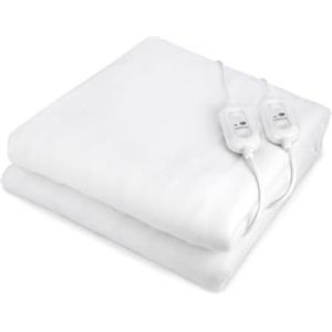 Pekatherm | Scaldaletto elettrico doppio | Dimensioni 140x160 cm | 2 regolatori di temperatura | Protezione dal surriscaldamento | 100% poliestere | Coperta coprimaterasso | Pekatherm UP205