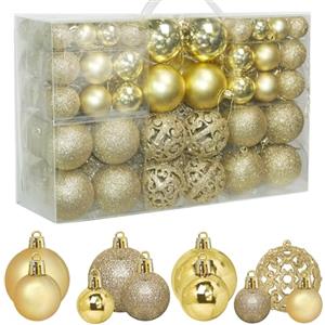 ZFYQ 100Pcs Palle di Natale, Set di Palline Decorative da Appendere per Decorazioni Natalizie per L'albero, Oro