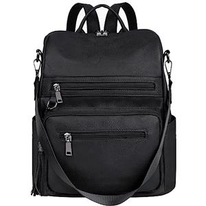 ECOTISH Zaino Donna in Cuoio Morbido Daypack Scuola Casual 2 in 1 come Zaino e Tracolla,Borsa e Zaino a Spalla in Moda da Donna per Scuola, Shopping, Universita, Liceo e Viaggio