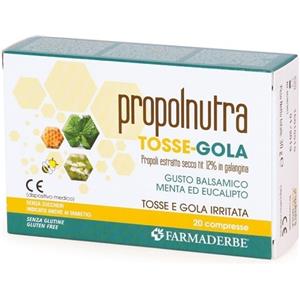 Farmaderbe Propolnutra Tosse Gola Integratore, 20 Compresse masticabili