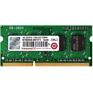 Transcend TS512MSK64W6H, 4 GB DDR3, 1600 Mhz, SO-DIMM, 1Rx8 1.35 V, Low Voltage