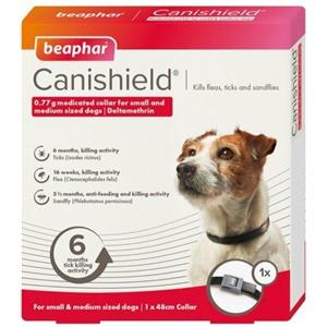 Beaphar Canishield Collare Antiparassitario 48 cm per Cani Piccola e Media - Protezione contro Pulci, Zecche e Flebotomi