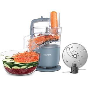 Kenwood MultiPro Go FDP22.130GY Robot Tritatutto da Cucina, Tagliaverdure Elettrico per Tritare, Tagliare, Grattugiare e Impastare con Accessorio Express Serve, Ciotola 1.3L, 650w