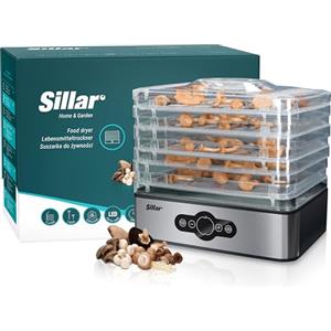 Wessper Sillar Essiccatore frutta e verdura, 5 vassoi, Disidratatore per Alimenti, Essiccatore Alimentare, Temperatura regolabile (35°-70°C), Timer di 99 ore, 240W