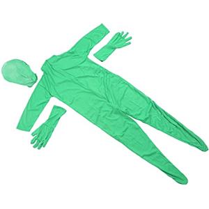 Akozon Green Screen Body, Body Suit Full Split Design Chromakey Photo Studio per Fotografia Film Video 180cm 70.87in Effetto Fit 160cm to Height (180 cm)