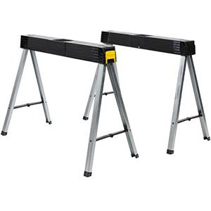 STANLEY 340Kg Cavalletto pieghevole in metallo (coppia) - Soluzione portatile e durevole per banco da lavoro, banco da lavoro pieghevole, postazione di lavoro espandibile, 1-97-475