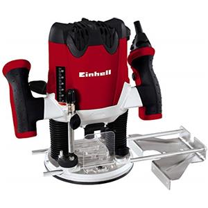 Einhell TE-RO 1255 E Fresatrice verticale (230-240 V, 1200 W, giri min. 11000-30000, prof. max 55 mm, fresa a profilo max 30 mm, pinza serraggio 6/8 mm, incl. Guida parallela)
