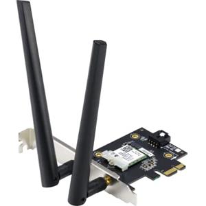 ASUS Scheda WiFi 6 PCIe, PCE-AX1800, 802.11 a/b/g/n/AC/AX, Bluetooth 5.2, Dual Band, 2 Antenne Esterne, Facile e Veloce Configurazione, Sicurezza di Rete WPA3, OFDMA e MU-Mimo, Nero, 1800 Mbps