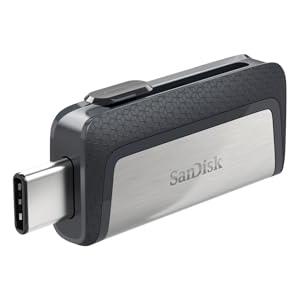 Sandisk Ultra Dual USB Drive Type-C 256 GB, USB 3.1 Type C, Nero/Argento