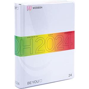 BE YOU Webboh - Diario Scuola 2023-2024, 12 Mesi, Settembre 2023 - Agosto 2024, Agenda Scolastica con Sticker e Pagine per Sketch, con Copertina Trasparente, Formato Medium 12,5 x 16,5 cm